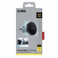 Viedtālruņa turētājs ar indukcijas lādētāju SBS TESUPFANWIR15W 15W, stiprināms pie ventilācijas atveres, ar dzesēšanu – melns