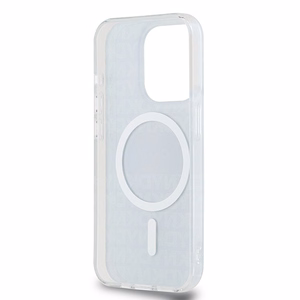DKNY IML mono un svītrainais magnētiskais viedtālruņa apvalks iPhone 15 Pro – melns