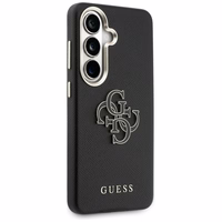 Guess maciņš Grained Big 4G Metal Logo priekš Samsung Galaxy S26 Plus melns