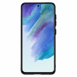 Ādas 3D viedtālruņa apvalks Samsung Galaxy S21 FE dizains 3 melns