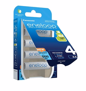 Uzlādējamas baterijas PANASONIC ENELOOP AA 2000 mAh 4 gab. (BK-3MCDE/4CP)