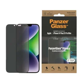 PanzerGlass Ultra-Wide Fit antibakteriālais privātuma rūdītais stikls iPhone 14 Plus / 13 Pro Max viedtālrunim
