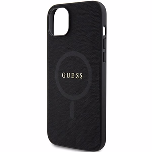 Guess GUHMP15MPSAHMCK iPhone 15 Plus 6.7" melns/melns cietais apvalks Saffiano MagSafe