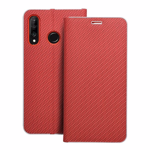 Флип-чехол для Huawei P30 LITE Luna Book Carbon красный