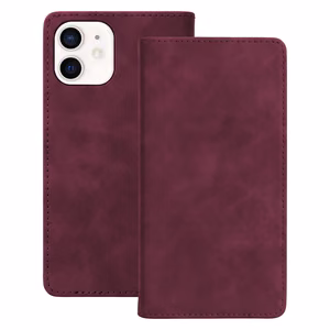 Smart Suede maciņš priekš iPhone 12 / 12 Pro, bordo