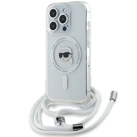 Karl Lagerfeld Crossbody IML Karl Head Magnētiskais viedtālruņa apvalks iPhone 15 Pro Max - caurspīdīgs