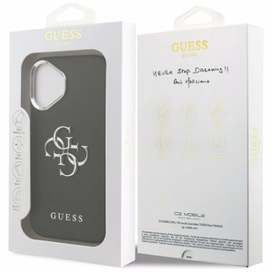 Guess Grained Big 4G Classic Logo viedtālruņa apvalks iPhone 17 - melns