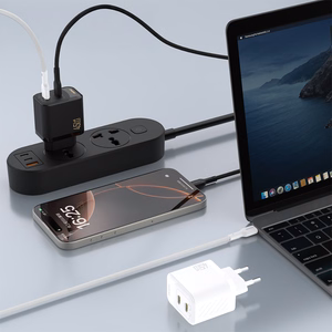 Dudao A28PEU PD 45W GaN 2xUSB Wall Lādētājs - Melns