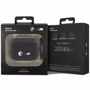 BMW BMAPWMPUCA2 чехол AirPods Pro чёрный/чёрный Carbon Double Metal Logo