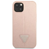 Guess GUHCP14MPSATLP iPhone 14 Plus 6.7 "rozā/rozā cietais apvalks SaffianoTriangle Logo