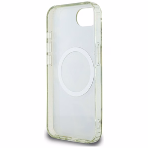 Guess IML Metal Glitter Flowers Triangle magnētiskais viedtālruņa apvalks iPhone 16e - zaļš