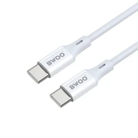 BWOO Kabelis USB-C - USB-C 1m 60W ABS + TPE X282 C-C balts