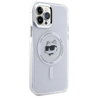 Karl Lagerfeld IML Metāla Choupette galva MagSafe apvalks iPhone 12 - balts
