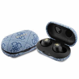 TWS Guess 4G Metal Bluetooth austiņas ar ENC uzlādes staciju - zilas