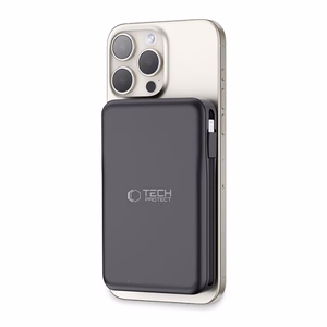 Tech-Protect LifeMag PB31 внешний аккумулятор с MagSafe 10000mAh 15W USB-C / USB-A / встроенные кабели USB-C / Lightning - Чёрный