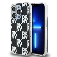 DKNY IML rūtainais mono raksts viedtālruņa apvalks iPhone 15 Pro Max - melns