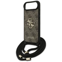 Guess 4G Big Logo Cord Stap soma pāri plecam viedtālrunim iPhone 17 Air - brūns