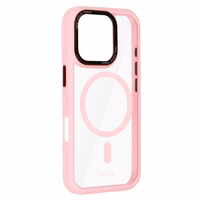 Liavec Hybrid Magsafe Skaidrs viedtālruņa apvalks Iphone 16 Pro Max gaiši rozā