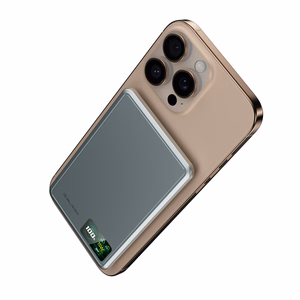 Blavec Power Bank 10000mAh BJ-03 Slim 13,5mm - Type C - 22,5W magnetic Magsafe 3 in 1 (PBBJ03-MC10G) grey aluminum