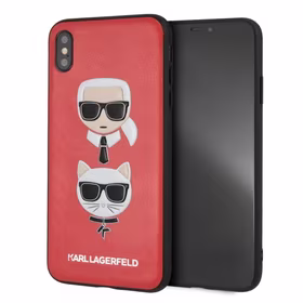 Karl Lagerfeld KLHCI65KICKCRE iPhone Xs Max cietais maciņš sarkans Karl & Choupette