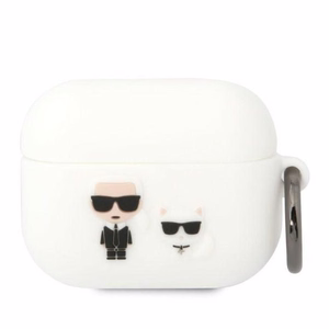 Karl Lagerfeld KLACAPSILKCW AirPods Pro чехол белый/белый Silicone Karl & Choupette