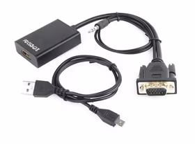 Gembird A-VGA-HDMI-01 video cable adapter 0.15 m HDMI Type A (Standard) VGA (D-Sub) melns