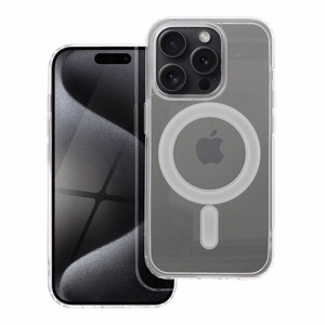 CLEAR MAG COVER viedtālruņa apvalks, saderīgs ar MagSafe, paredzēts IPHONE 15 Pro, caurspīdīgs