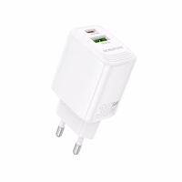 Borofone sienas lādētājs BN29 Fuente - USB + Type C - QC 3.0 PD 30W balts