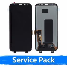 LCD Displejs Saderīgs ar Samsung G955 S8 Plus Melns (Service Pack) (NF version)