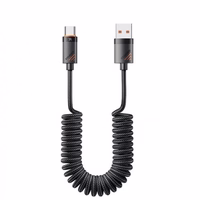 USB Kabelis Essager "Chuan3" melns "Type-C" 180cm (līdz 7A)