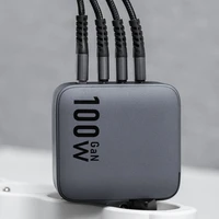 FORCELL F-ENERGY GaN VT-46 pelēks ceļojuma lādētājs 3 x Type C + USB A PD QC4.0 5A 100W ar PD