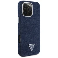 Guess džinsinis trikampio logotips MagSafe iPhone 16 Pro viedtālruņa apvalks (m) - zils (m)