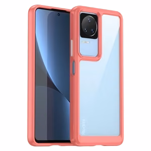 Outer Space Case viedtālruņa apvalks Xiaomi Poco F4 5G ar elastīgu rāmi sarkans