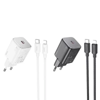 Lādētājs Hoco USB-C QC PD 20W + kabelis USB-C uz Lightning N40 melns
