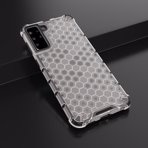 Šūnveida dizaina viedtālruņa apvalks bruņots pārsegs ar gēla rāmi Samsung Galaxy S22 + (S22 Plus) caurspīdīgs