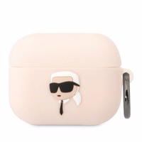 Karl Lagerfeld KLAPRUNIKP AirPods Pro apvalks rozā/rozā Silikona Karl Head 3D