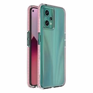 Spring viedtālruņa apvalks Realme 9 Pro silikona pārvalks ar rāmi gaiši rozā