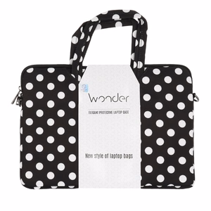 Wonder Portatīvais maciņš datoram 17 collas melns polka-dot raksts