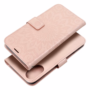 MEZZO grāmatas apvalks IPHONE 16 Plus mandala rozā zelts