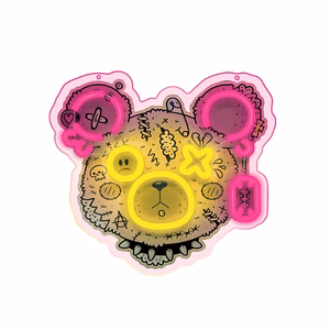 Neon ART LED PUNK TEDDY BEAR rozā-dzeltens FLA01 Forever Light