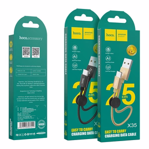 USB kabelis Hoco X35 Type-C 0,25 m melns