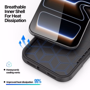 Korpuss Dux Ducis Apple iPhone 17 Pro melns (Trīsstūra raksts)