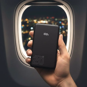 Ārējā baterija 20 000mAh, 1x USB, 2x USB-C, 20W, QC4+, LCD ekrāns, melns
