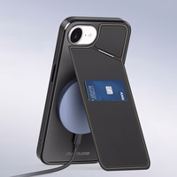 DUX DUCIS viedtālruņa apvalks RAFI II MAG ar statīvu saderīgs ar MagSafe IPHONE 16e melns