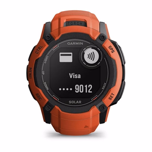 Garmin Instinct 2X Solar 2,79 cm (1,1") MIP, 50 mm, digitāls 176 × 176 pikseļu skārienekrāns, sarkans, GPS (satelīts)