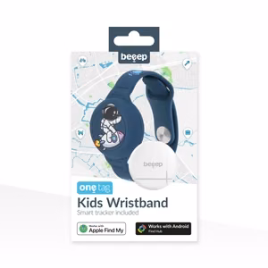 Beeep OneTag meklēšanas ierīce ar silikona aproci bērniem, Astronaut, Apple Find My / Android