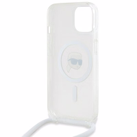 Karl Lagerfeld Crossbody IML Karl Head Magnētiskais viedtālruņa apvalks iPhone 15 / 14 / 13 – caurspīdīgs