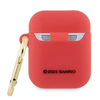 Hello Kitty Silikona 3D Kitty galvas viedtālruņa apvalks AirPods 1/2 - Fuksija