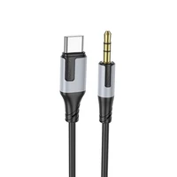 Audio kabelis Borofone BL19 USB-C uz 3,5 mm melns