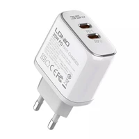 LDNIO A2528M sienas lādētājs 2USB-C Apple + USB-C - Lightning kabelis